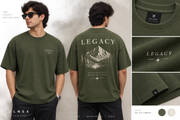 Heritage Club olive green oversized T-shirt model image