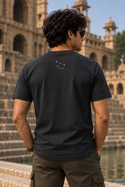 The Indian Edit charcoal graphic T-shirt product detail