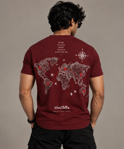 WeeCloths World Map Travel cream T-shirt detail image
