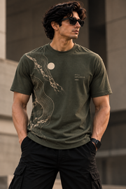 WeeCloths Still Exploring fitted olive T-shirt product detail