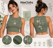 Bloom Your Own Way Olive Green Women's Crop Top