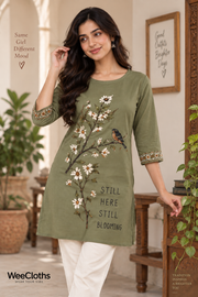 Bharat Heritage Elephant & Floral Short Kurti