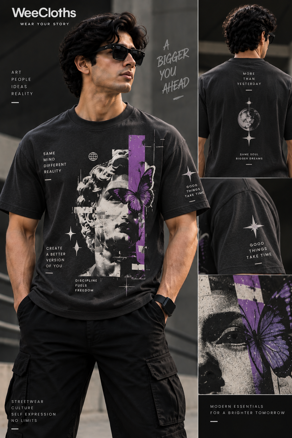 Purple Muse Graphic Fitted T-Shirt