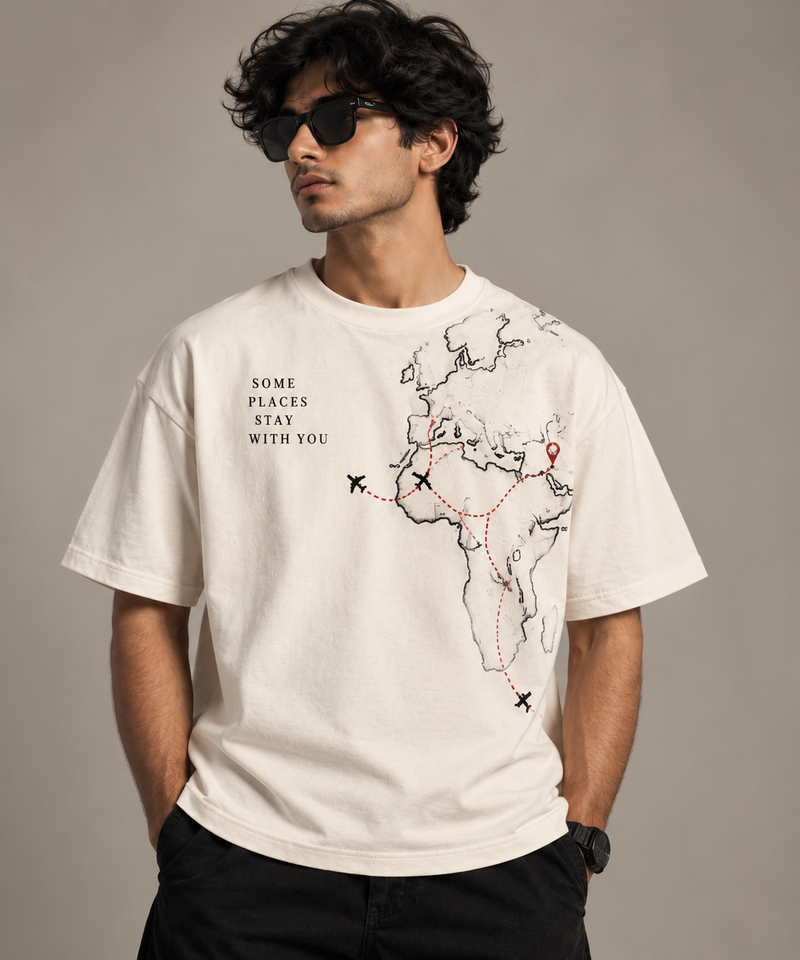 WeeCloths World Map Travel T-Shirt front view